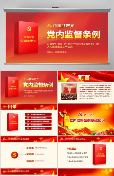 精细解读中国共产党党内监督条例PPT