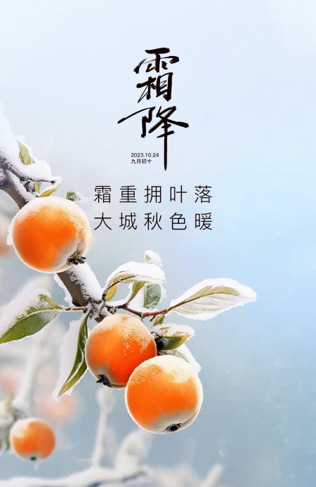 霜降二十四节气海报设计