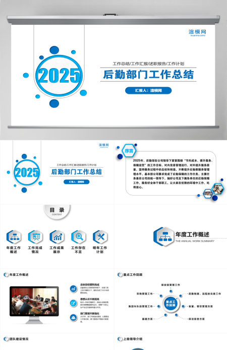 后勤管理后勤处新年计划年终总结PPT模板
