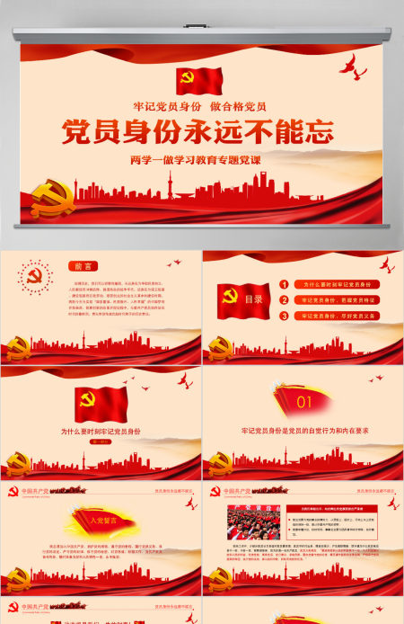 两学一做党员身份永远不能忘PPT 两学一做党员身份永远不能忘PPT