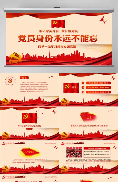 两学一做党员身份永远不能忘PPT 两学一做党员身份永远不能忘PPT