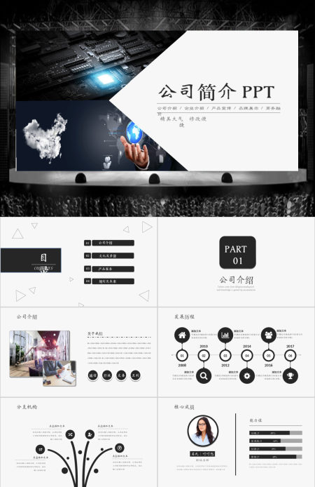 简约大气公司介绍企业简介产品宣传PPT模板