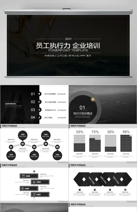 2019年经典员工执行力企业培训PPT模板