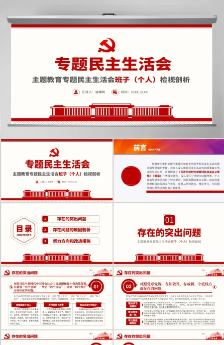 原创主题教育专题民主生活会党组班子个人检视剖析ppt 原创主题教育专题民主生活会党组班子个人检视剖析ppt