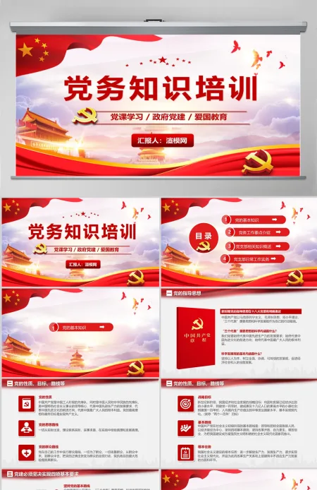 党建学习党务知识培训PPT模板 党建学习党务知识培训PPT模板