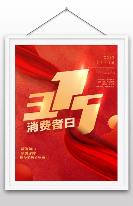 红色创意315消费者权益日海报