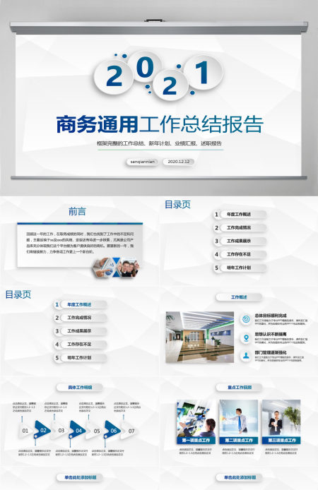 2021商务工作汇报总结计划PPT