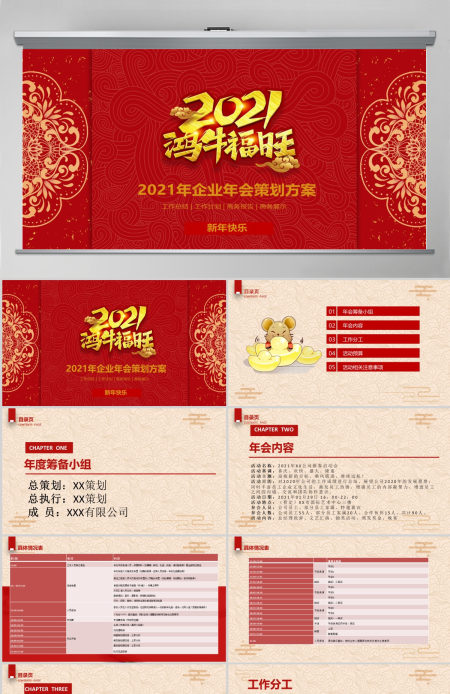 2021年鸿牛福旺企业年会活动策划方案PPT