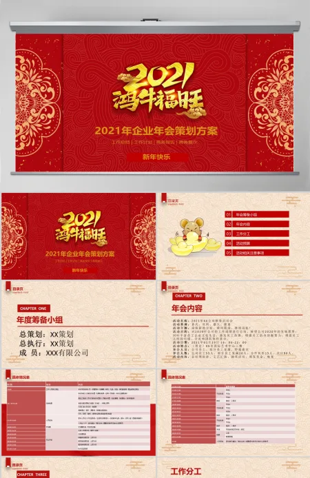 2021年鸿牛福旺企业年会活动策划方案PPT