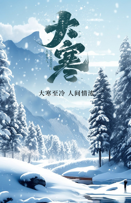 二十四节气大寒节气节日海报