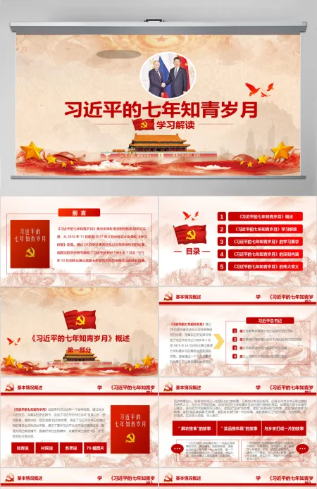 习近平的七年知青岁月PPT模板