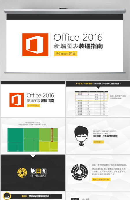 Office2016新增图表装逼指南Ⅱ-酷炫旭日图-PPT模板