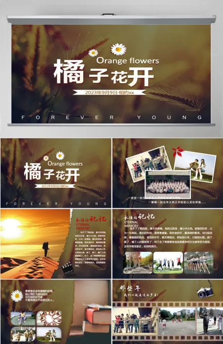唯美同学聚会毕业纪念相册ppt