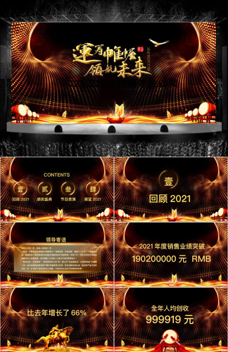2020年工作总结暨年会颁奖动态PPT模板