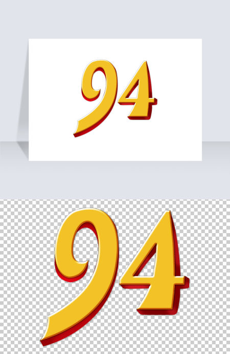 金色立体数字元素艺术字94