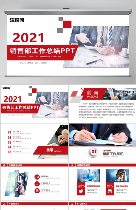 2021市场销售部营销工作总结计划PPT