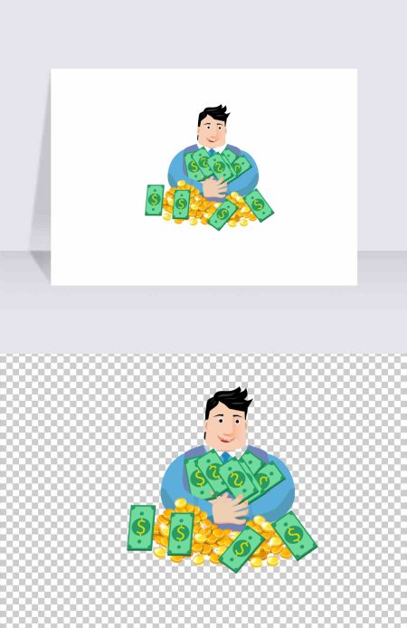 金融保险双手抱金钱元素