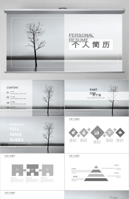 简约创意个人简历PPT模板
