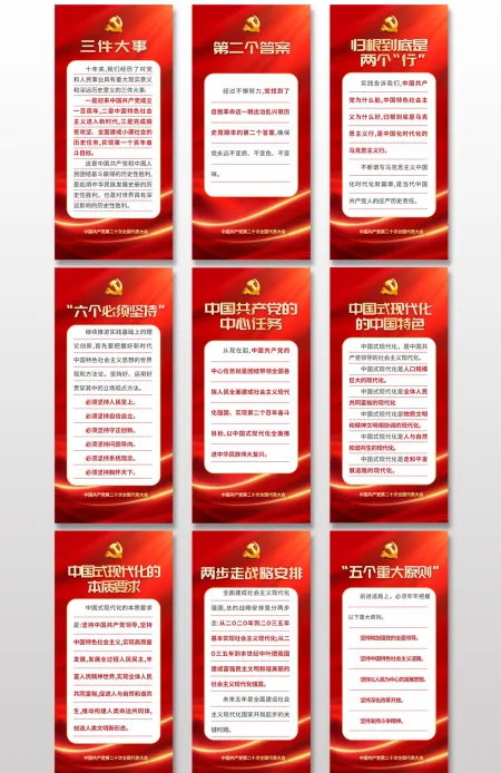  2022年党的二十大报告的新表述论断海报设计