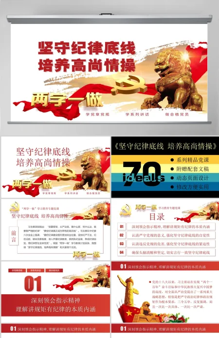两学一做坚守纪律底线党课ppt课件