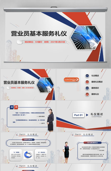 营业员基本服务礼仪培训PPT模板