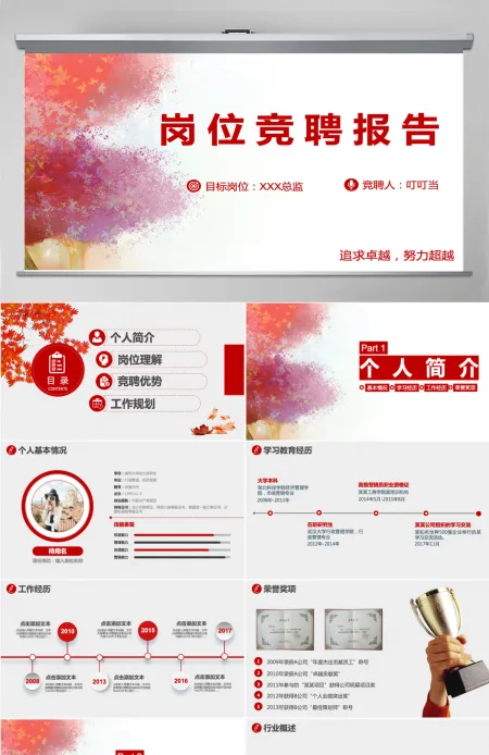 岗位竞聘报告动态PPT