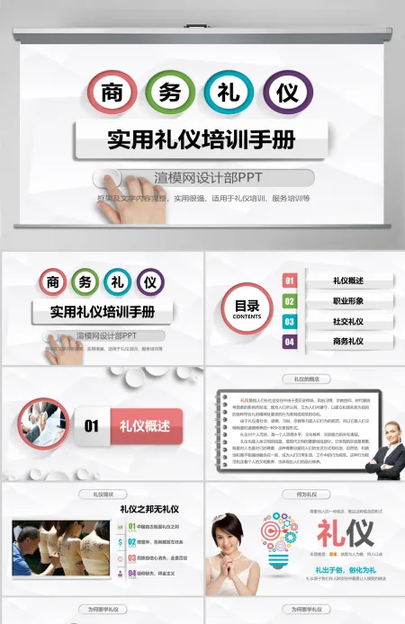 企业员工商务礼仪培训PPT模板 企业员工商务礼仪培训PPT模板